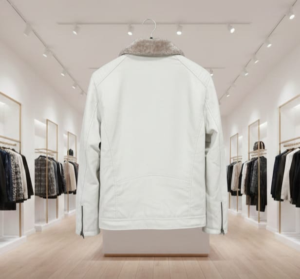 white leather jacket